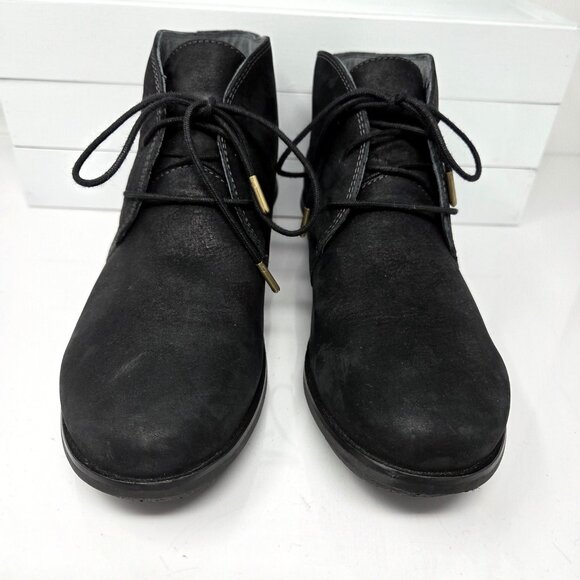 Dansko Boots Womens Black Leather Nubuck 38 US 7.5 - 8 Joy Ankle Booties Shoes - Picture 3 of 9